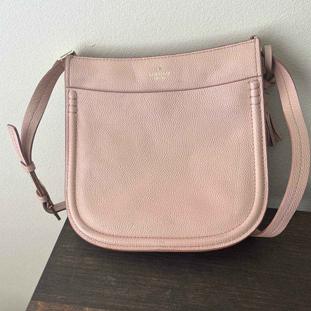 Kate Spade pink leather crossbody bag with tassels